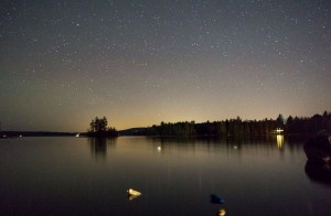 Night sky over Branch Lake